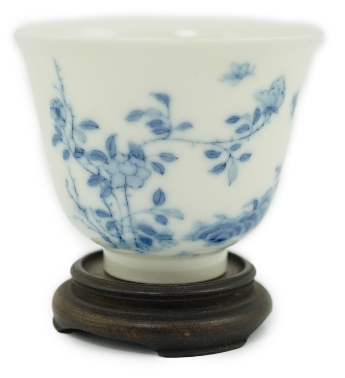 A Chinese blue and white 'month' cup, Kangxi mark, probably late 19th century